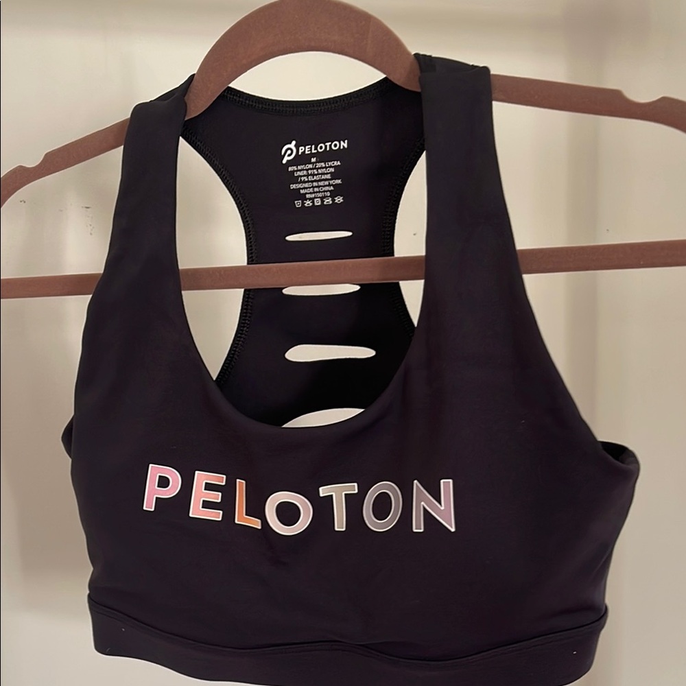 Never Worn Peloton Navy Blue Racerback Sports Bra with Cage Back